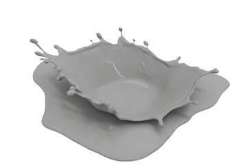 A close-up of a white liquid splash, creating a dramatic and abstract shape.