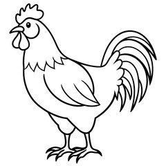 Rooster black art vector