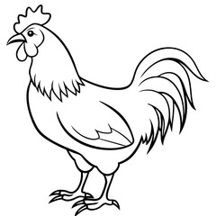 Rooster black art vector