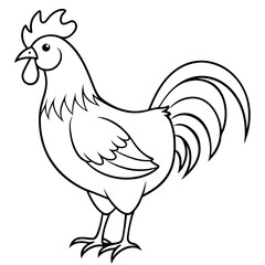 Rooster black art vector