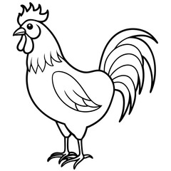 Rooster black art vector