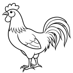 Rooster black art vector