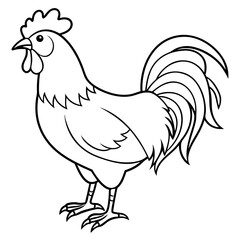 Rooster black art vector