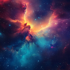 Fototapeta premium Colorful space galaxy cloud nebula. Stary night cosmos. Universe science astronomy. Supernova background wallpaper