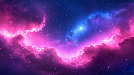 Naklejka premium Colorful space galaxy cloud nebula. Stary night cosmos. Universe science astronomy. Supernova background wallpaper