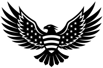 American flag with an attractive vector design of an eagle with its wings fully extended