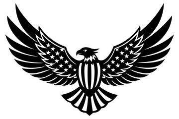 American flag with an attractive vector design of an eagle with its wings fully extended