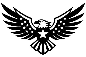 American flag with an attractive vector design of an eagle with its wings fully extended