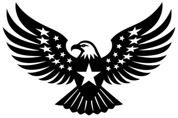 American flag with an attractive vector design of an eagle with its wings fully extended