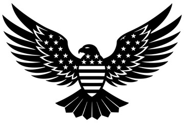 American flag with an attractive vector design of an eagle with its wings fully extended