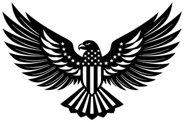 Obraz premium American flag with an attractive vector design of an eagle with its wings fully extended