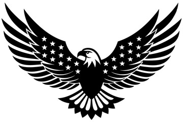 American flag with an attractive vector design of an eagle with its wings fully extended