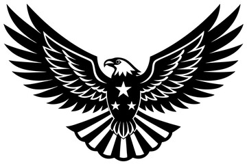 American flag with an attractive vector design of an eagle with its wings fully extended