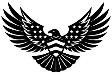 American flag with an attractive vector design of an eagle with its wings fully extended