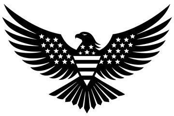 American flag with an attractive vector design of an eagle with its wings fully extended