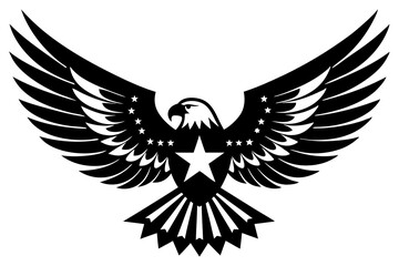 American flag with an attractive vector design of an eagle with its wings fully extended