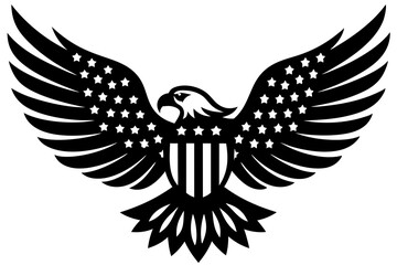 American flag with an attractive vector design of an eagle with its wings fully extended