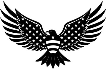 American flag with an attractive vector design of an eagle with its wings fully extended