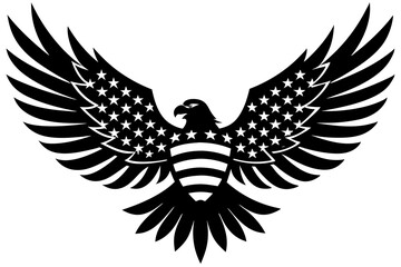 American flag with an attractive vector design of an eagle with its wings fully extended