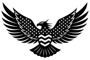 Obraz premium American flag with an attractive vector design of an eagle with its wings fully extended