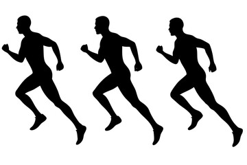 Different  Running Man Vector Silhouette