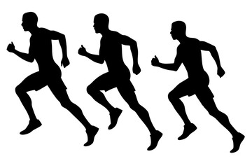 Different  Running Man Vector Silhouette