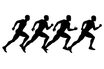 Different  Running Man Vector Silhouette