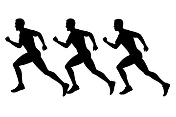 Different  Running Man Vector Silhouette