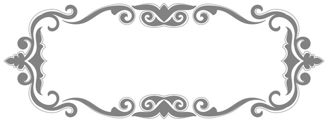 vintage pattern frame Classic scroll flower, gray frame