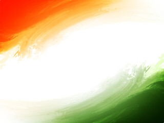 Indian flag theme tricolor watercolor texture background design