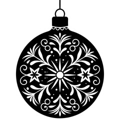 Black Festive Ornament silhouette in white background
