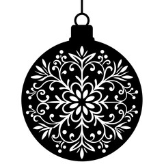 Black Festive Ornament silhouette in white background