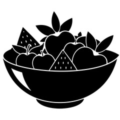 Fruit Salad vector silhouette