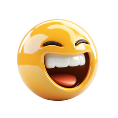 Grinning face with smiling eyes isolated on transparent background