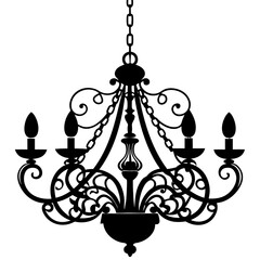 Chandelier vector silhouette