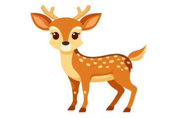 Fototapeta premium A Cartoon Illustration of a Fawn with Brown Spots