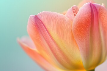  An up-close shot of a blooming tulip with intricate petal details