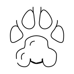 dog domestic animal hoof print line icon vector. dog domestic animal hoof print sign. isolated contour symbol black illustration
