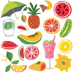 Summer Splendor Clipart Collection on white background