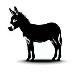 Fototapeta premium donkey silhouette, donkey vector.