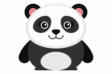 Fototapeta premium Cartoon illustration of a smiling panda bear