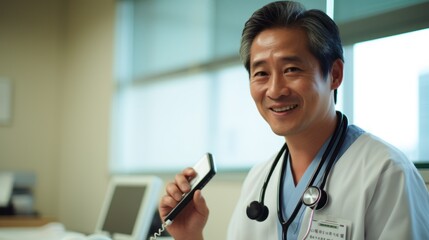 Asian nurse checking a patient's vital signs