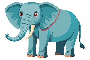 Obraz premium Blue Elephant with Red Eyes and a Long Trunk