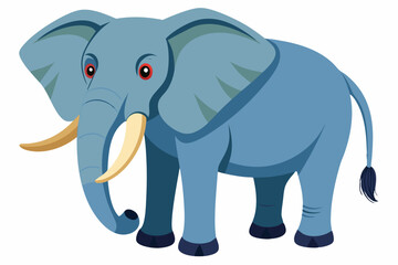 Obraz premium Cartoon Illustration of a Blue Elephant with Red Eyes