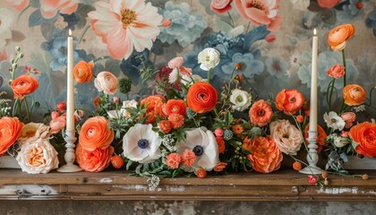 wallpaper decor with a bold pattern for a unique wedding backdrop 