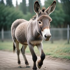 Obraz premium A donkey in a field