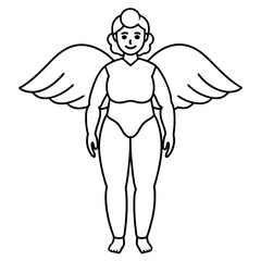 Angel full body art vector illustration