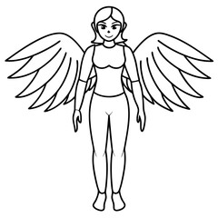 Angel full body art vector illustration