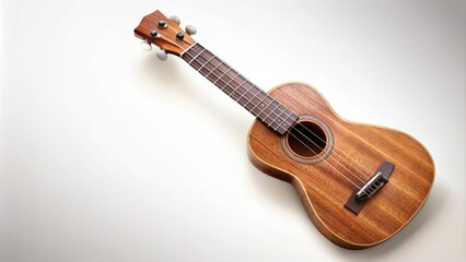 Fototapeta premium Brown ukulele guitar isolated on background, ukulele, guitar, music, instrument, brown, wooden, isolated, cutout,stringed