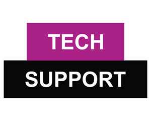 tech support button on white background. tech support button sign